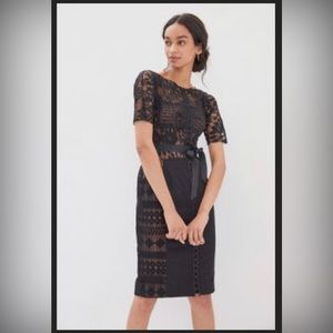 Anthropologie lace noir dress petite 6